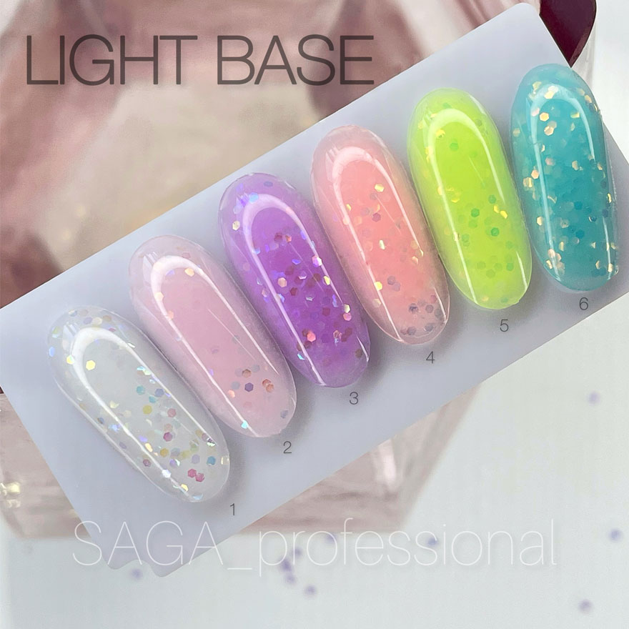 SAGA professional LIGHT BASE 3 (рожевий із шестигранниками), 9 мл SAGA professional LIGHT BASE 3 (рожевий із шестигранниками), 9 мл