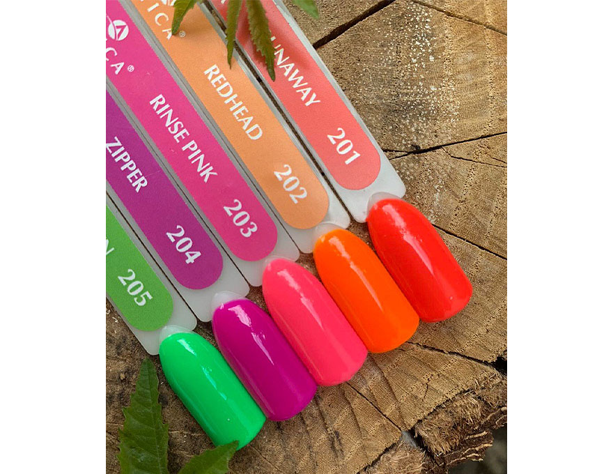 Gel polish Atica GPM 201 Runaway (coral, neon), 7.5 ml