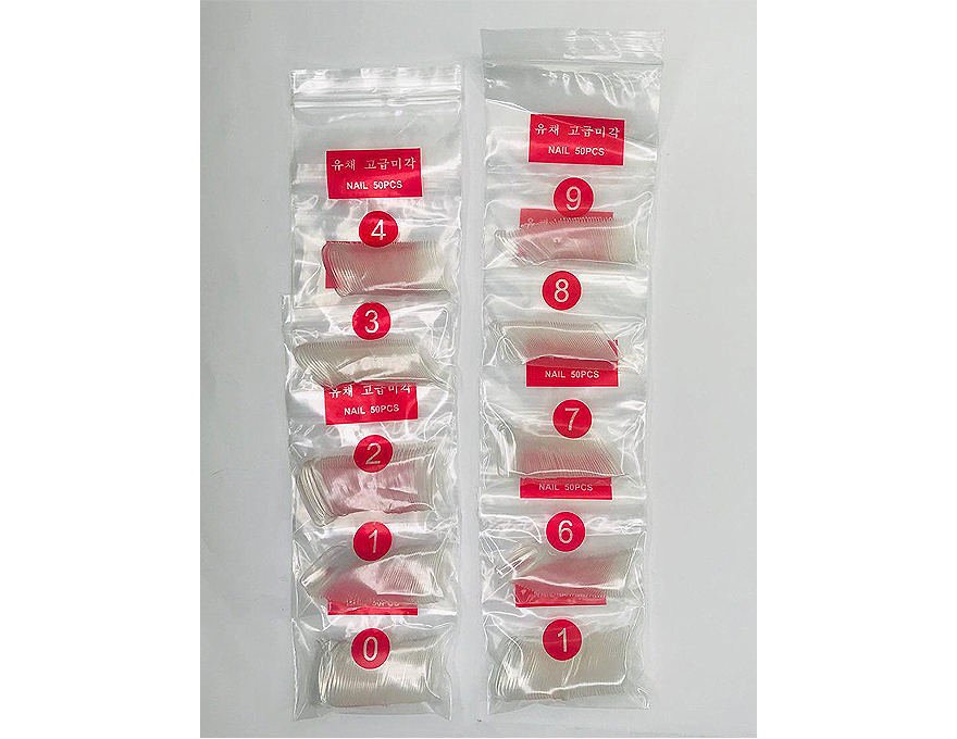 Oval nail tips, different sizes, transparent, 500 pcs Oval nail tips, different sizes, transparent, 500 pcs