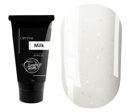 Trendy Nails Acrygel Crystal Milk (молочный с микроблеском), 15 г