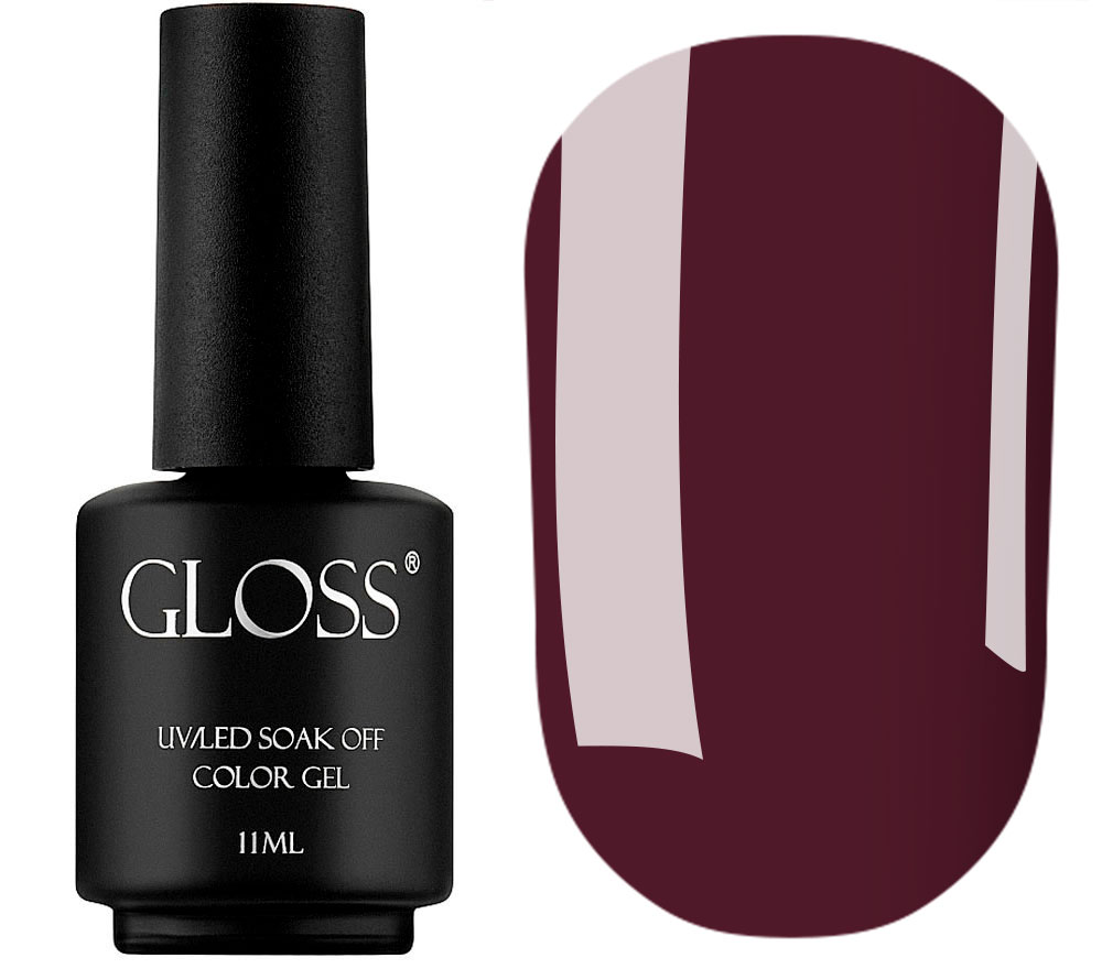 Гель-лак GLOSS 302 (винно-бордовый), 11 мл
