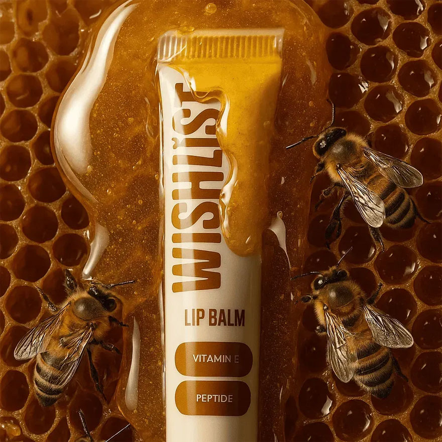 WISHLIST Бальзам-блиск для губ Lip Gloss Balm - Blessed Honey + Іграшка-брелок, 10 мл