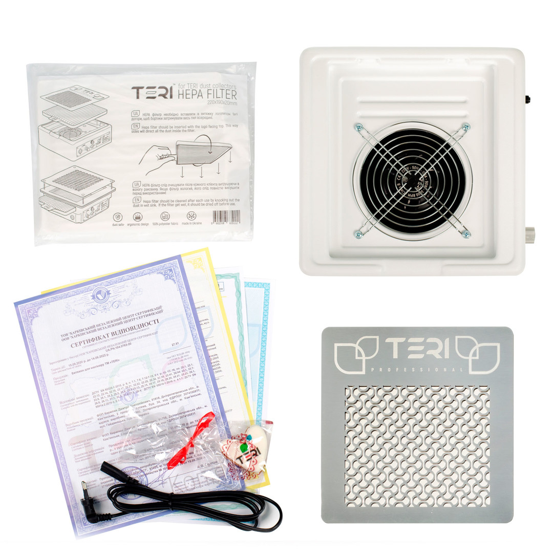 TERI Turbo M Manicure table hood white (metallic mesh)