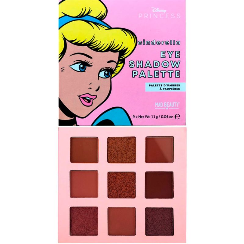 УЦЕНКА до 08.2026 Mad Beauty&Disney Палетка теней пастельных оттенков "Золушка" 9 цветов
