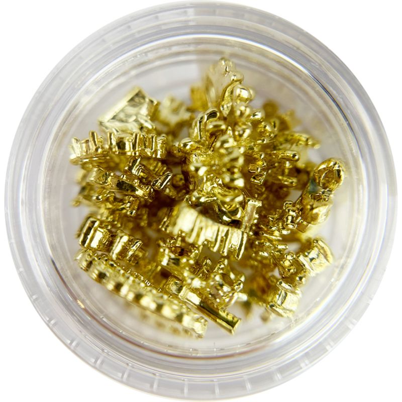 Nail decor Metal Christmas accessory, Gold, Mixed, 20 pcs.