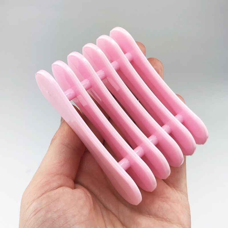 Brush holder stand for work (5 sections), pink