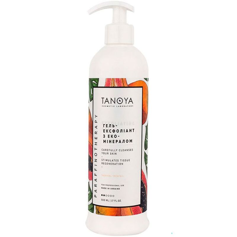 Tanoya Exfoliating Gel for Face, Hands, Feet & Body, Tropical Cocktail, 500 ml