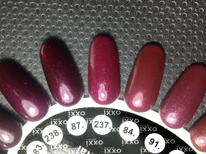 OXXI Gel nail polish No. 237 (wine, micro-shine), 10 ml