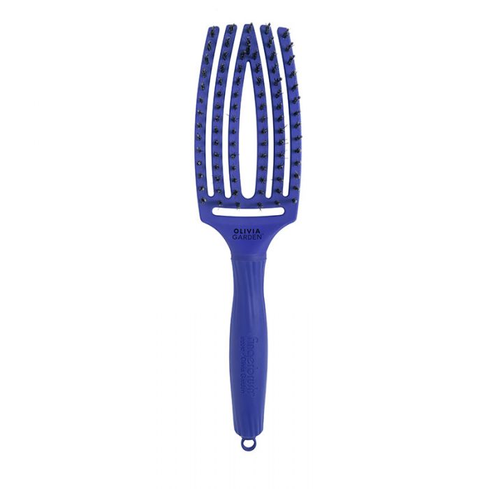Olivia Garden Щетка массажная с натуральной щетиной Finger Brush Combo Medium Tropical Blue