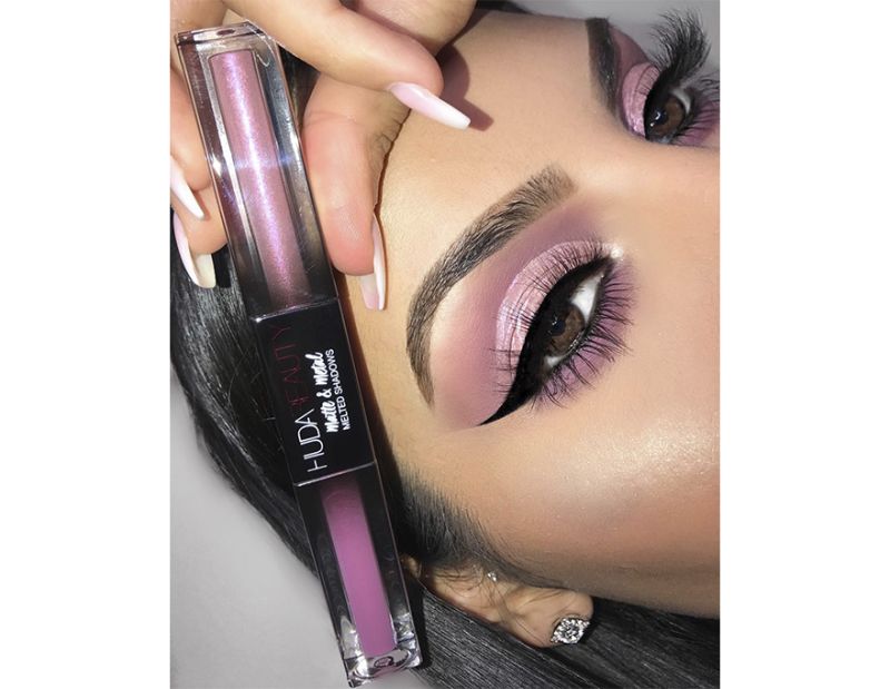 HUDA BEAUTY Matte & Metal Melted Shadows Silk Bomber & Bubblegum