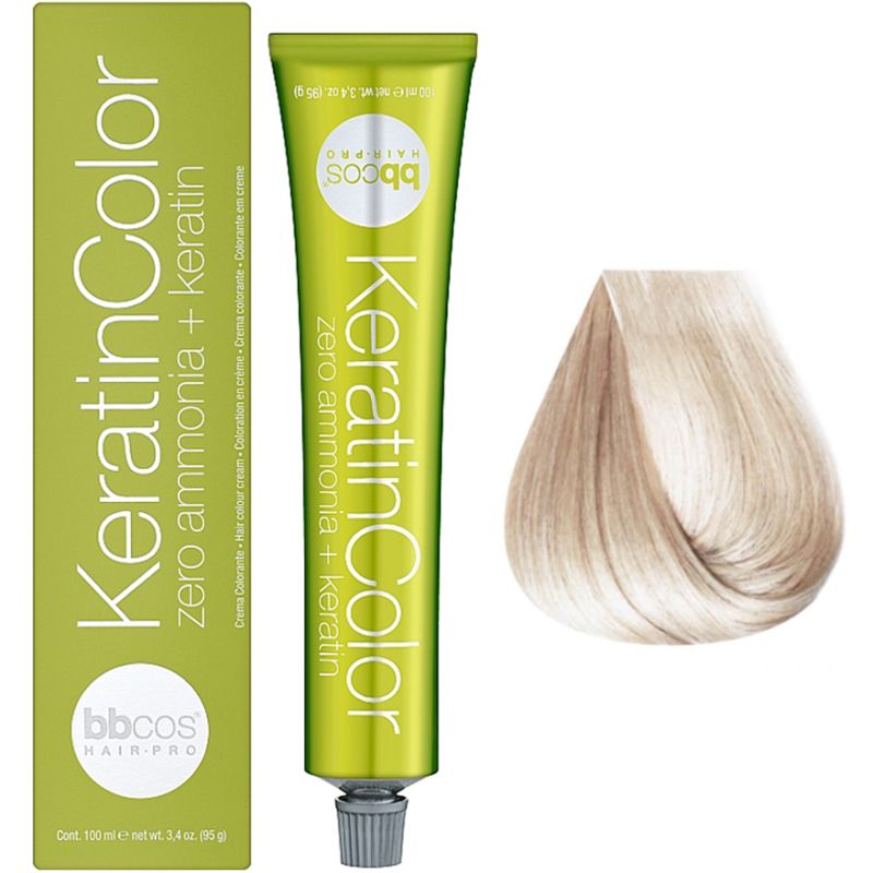 Bbcos Keratin Color Крем-краска для волос 11/02 блондин очень светлый жемчужный, 100 мл