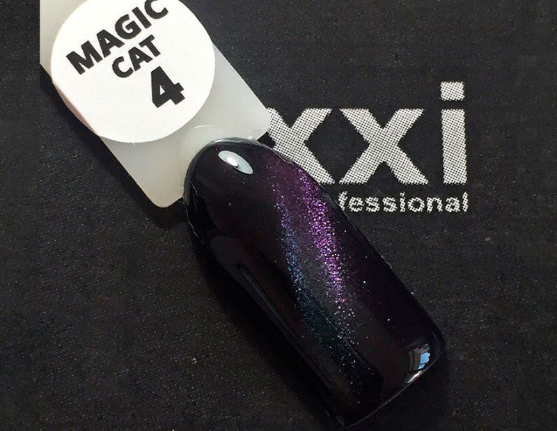 Гель-лак OXXI magic cat №004 (фиолетовый, с зеленым магнитным бликом), 10 мл