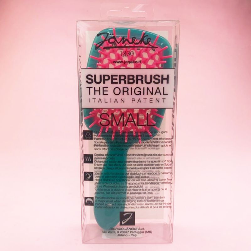 Janeke Superbrush Small Гребінець для волосся Бірюзовий з Рожевим