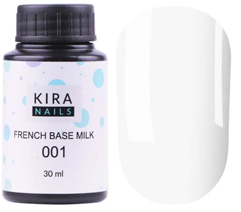 Kira Nails French Base Milk 001 (milky), 30 ml