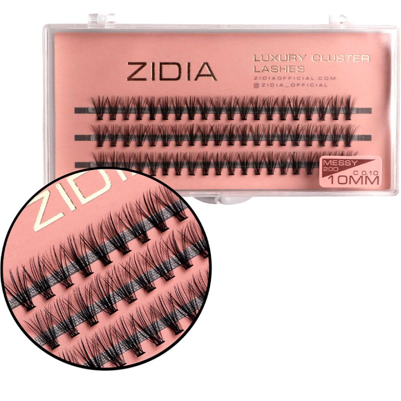 ZIDIA Cluster lashes Ресницы-пучки 20D MESSY C 0,10 (3 ленты, размер 10 mm)