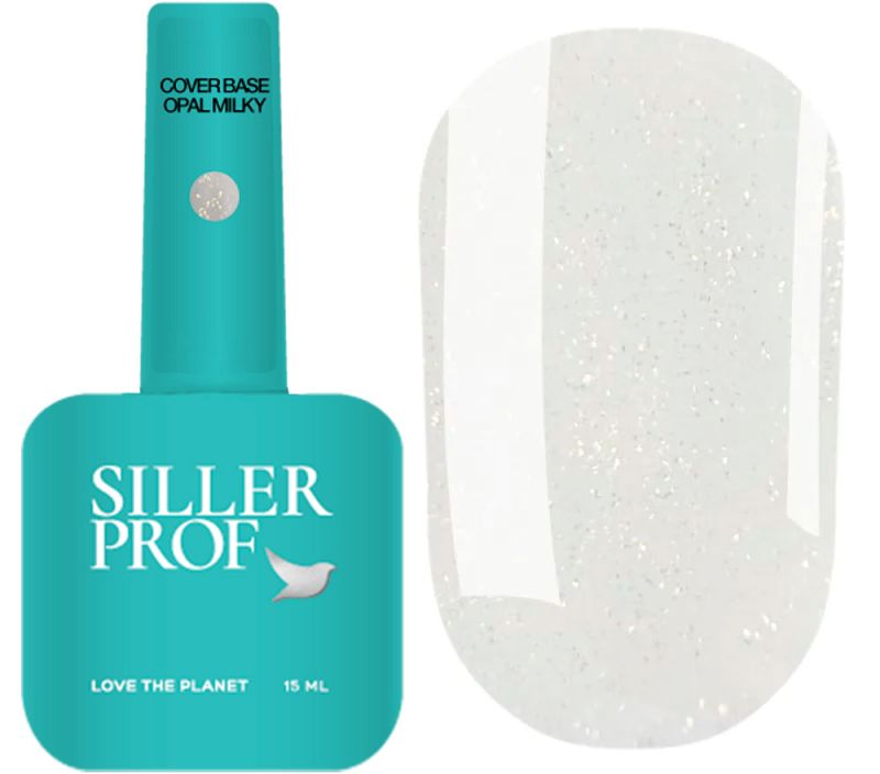 Siller Base Cover Opal Milk - camouflage base with microshine, 15 ml