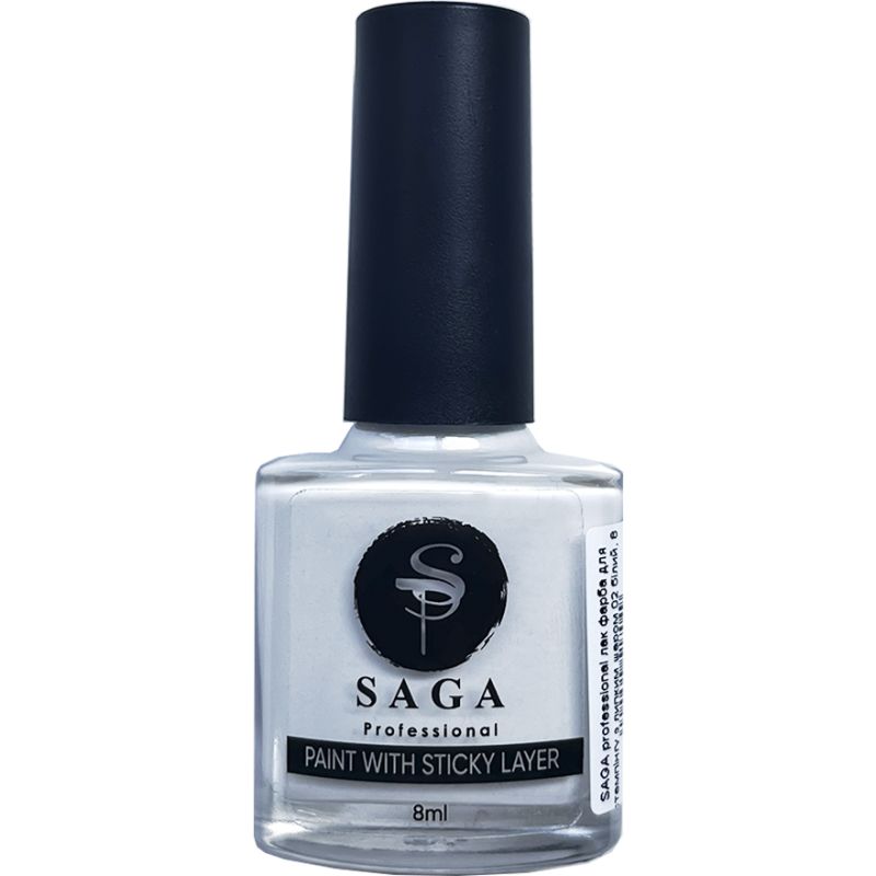 SAGA professional varnish for stamping with sticky layer 02 white, 8 ml