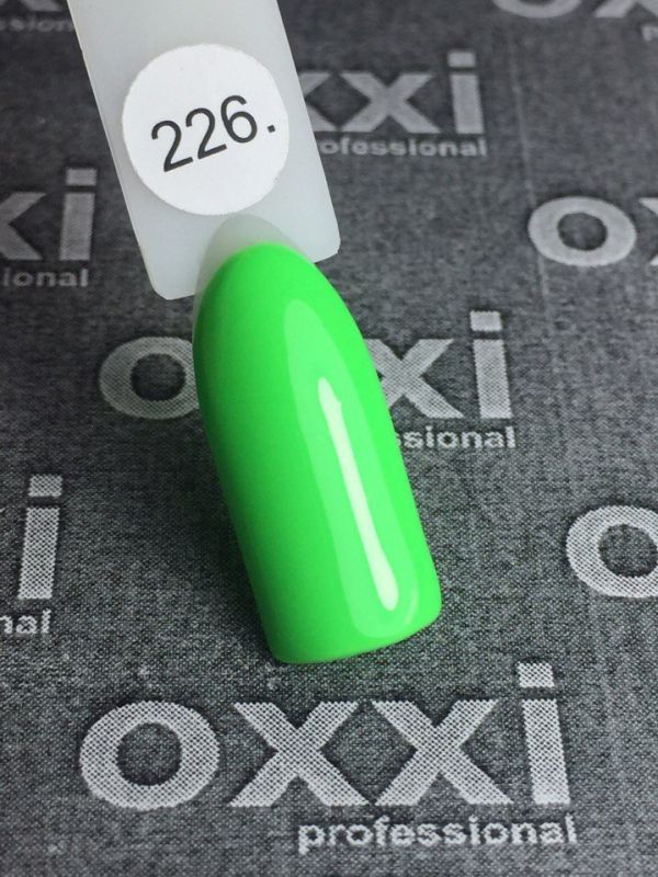 OXXI Гель-лак для ногтей №226 (ярко-салатовый, эмаль), 10 мл