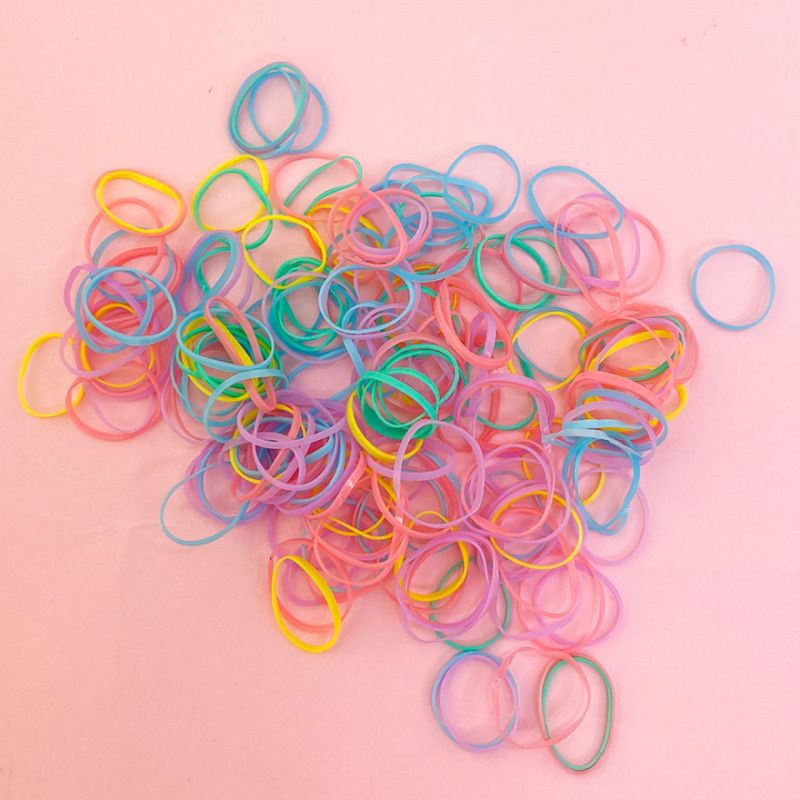 Silicone rubber bands for hair small (multicolored No. 4) 1.5 cm, 160 pcs / pack