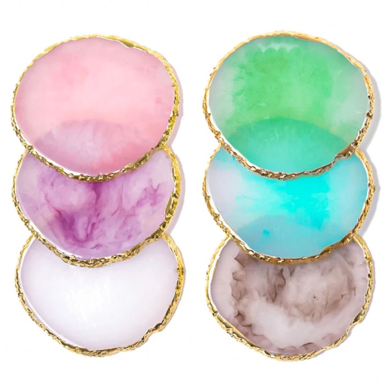 Dilution palette + color board for photo nail design, oval, blue