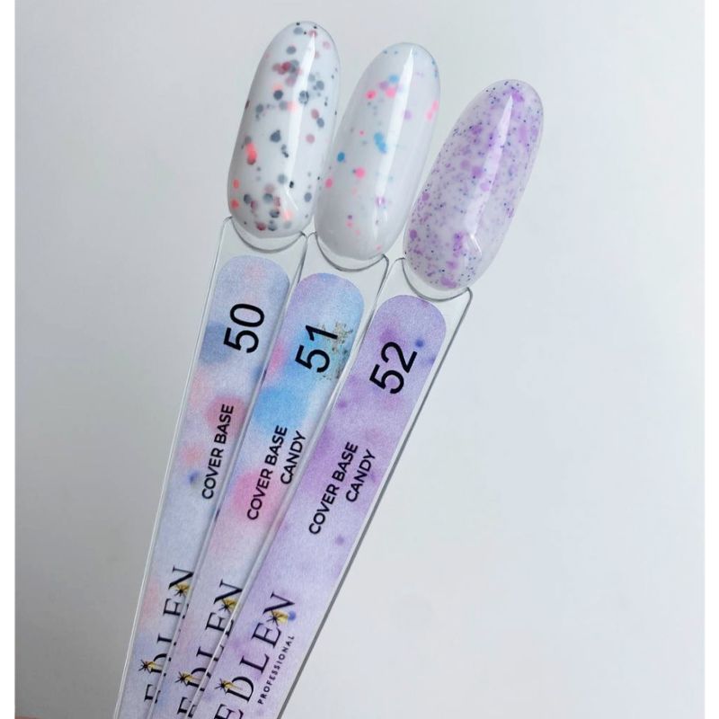 Edlen Cover base Candy 51 (milk with blue and pink flakes), 9 ml