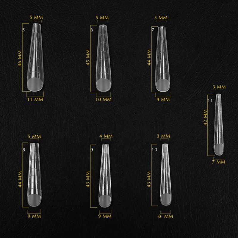 Komilfo Top Nail Forms, Long Gothic - Верхні форми для нарощування, довгий готичний мигдаль, 120 шт