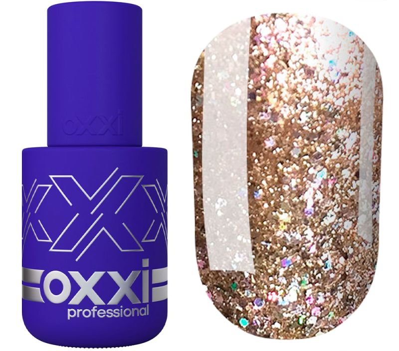 OXXI Gel nail polish Star Gel No. 009 (light golden brown, with glitter and mica), 10 ml