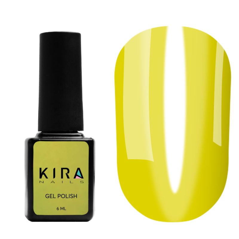 Kira Nails Vitrage gel varnish No. V03 (yellow-green, stained glass), 6 ml