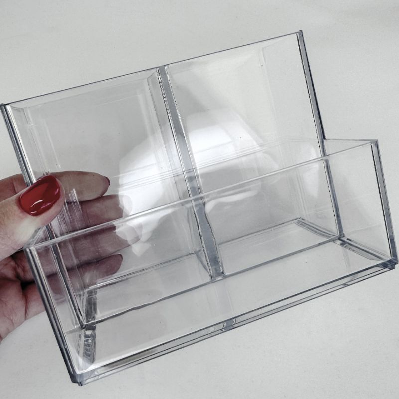 Stand for nail files and brushes on 3 sections (transparent)