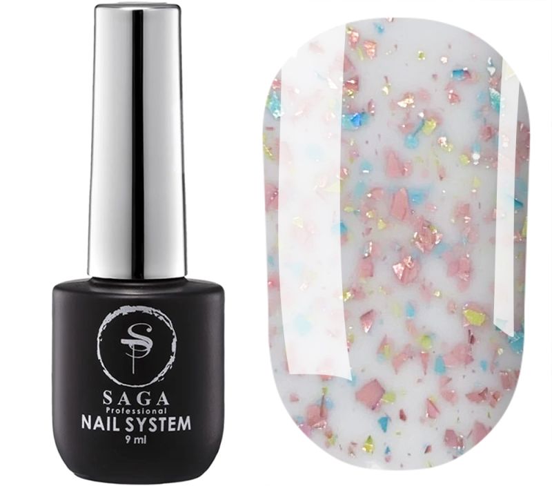 SAGA professional LEAF BASE 7 (milky with multi-colored leaf), 9 ml