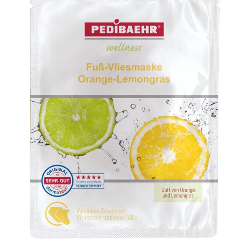  Baehr Маска для стоп з олією апельсина та лайма (Fuß-Vliesmaske) 1 пара PEDIBAEHR
