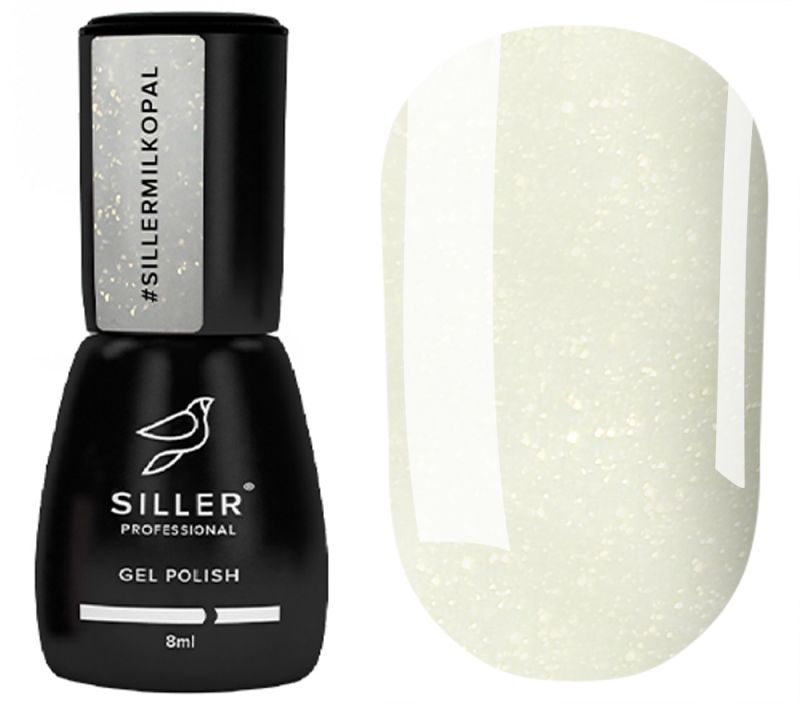Siller Nail Base Cover Opal Milk (milky with micro glitter), 8 ml