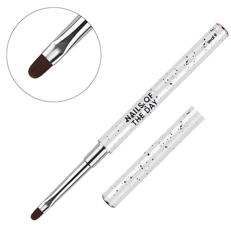 Nails Of The Day Пензлик для манікюру двосторонній Professional Brush 2-in-1: Liner & Oval, 11 мм