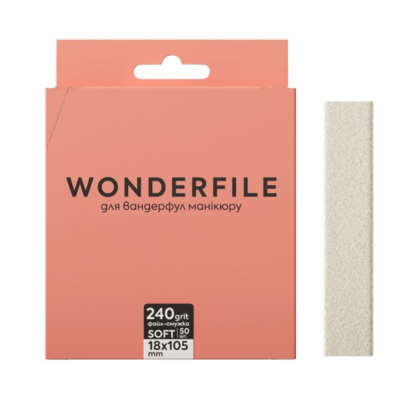 White - прямая узкая - Adhesive with foam - 240 grit - 105х18мм