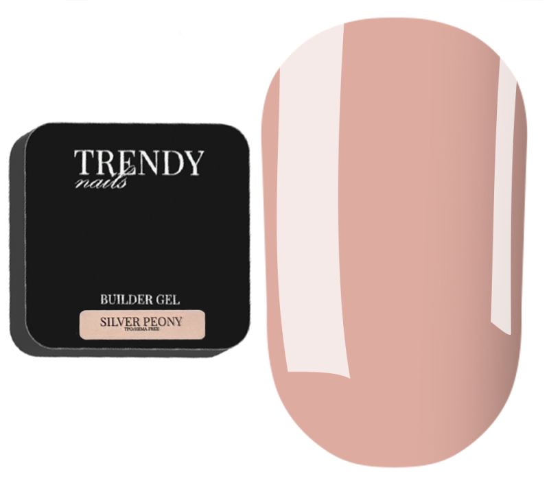 Trendy Nails Гель для ногтей Builder Gel in a bottle Silver Peony HEMA/TPO free, 30 мл