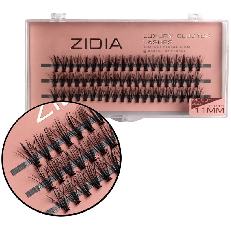 ZIDIA Cluster lashes Ресницы-пучки 20D MESSY C 0,10 (3 ленты, размер 11 mm)