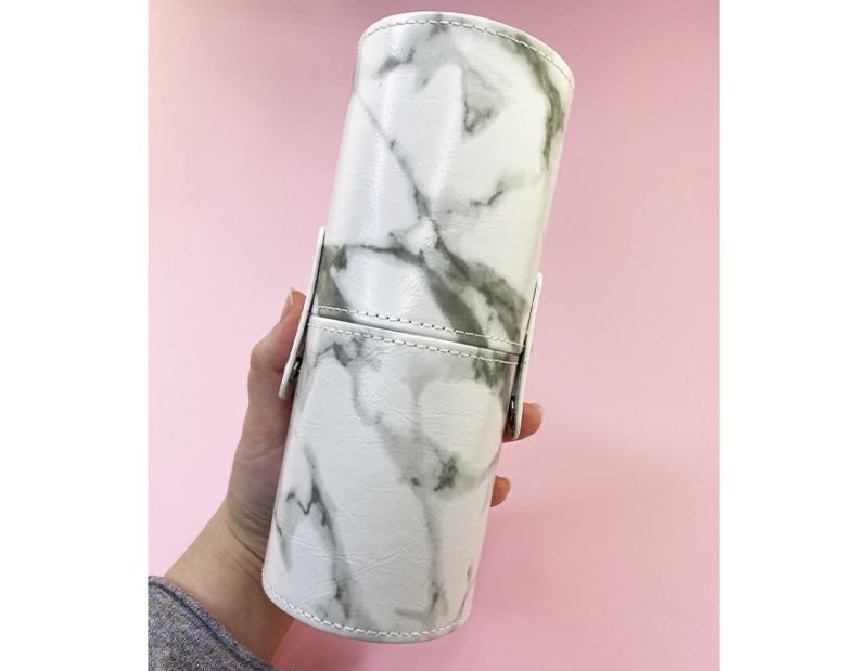 Brush storage tube white (marble), length 20 cm