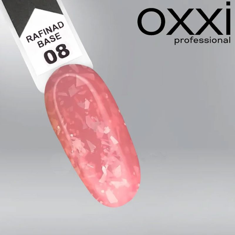 OXXI RAFINAD Base No. 08 - camouflage base with gold leaf (pink-coral), 10 ml