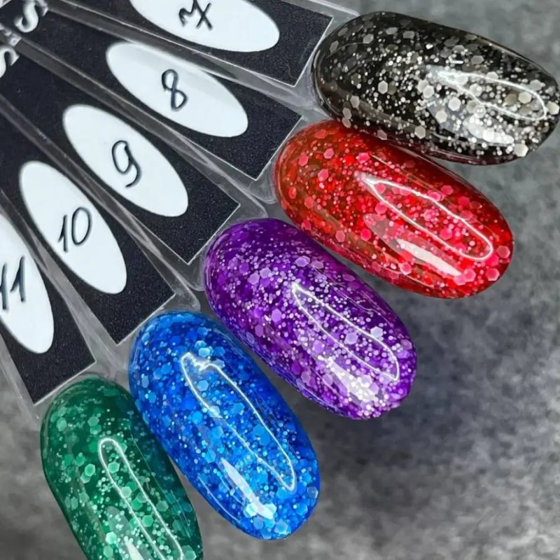 SAGA professional Гель-лак Мармелад 11 (зеленый с хлопьями), 9 мл