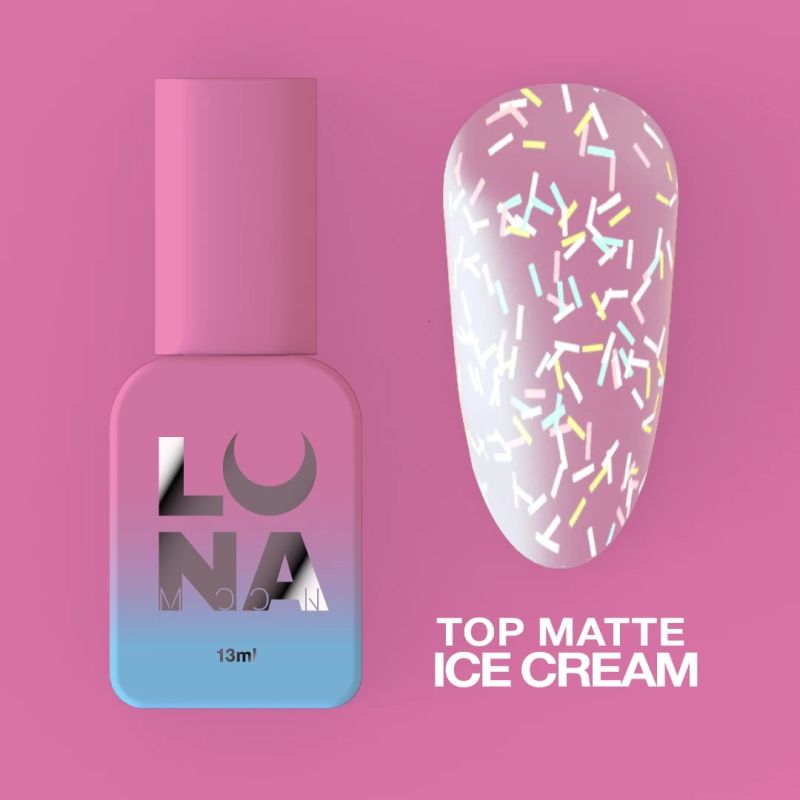 LUNA Matte top without sticky layer Top Matt Ice Cream, 13 ml