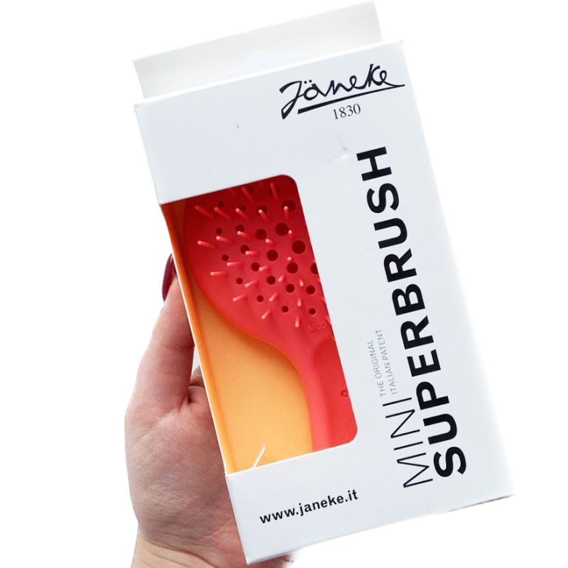 Janeke Mini Superbrush Neon Pink Hairbrush