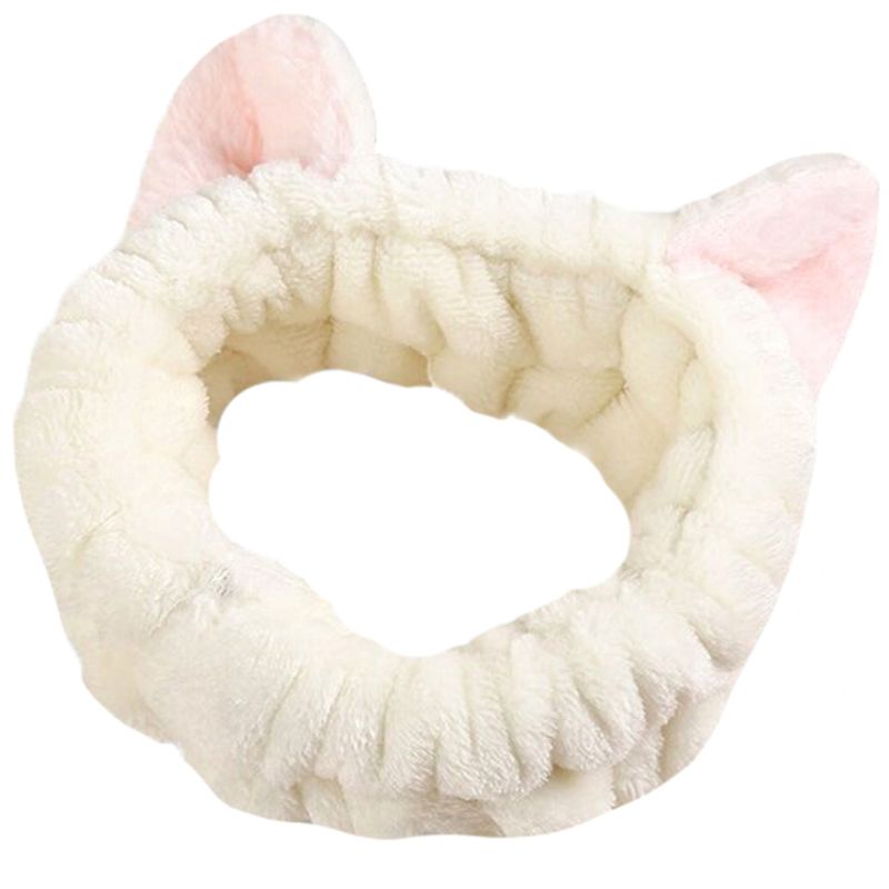 with elasticated ears - creamy with pale pink