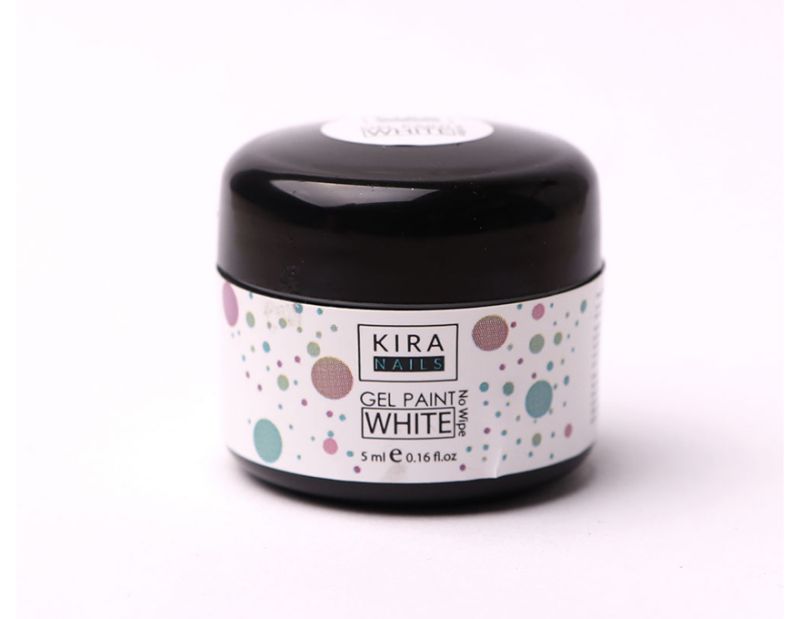 Гель-краска Kira Nails No Wipe, White, 5 мл