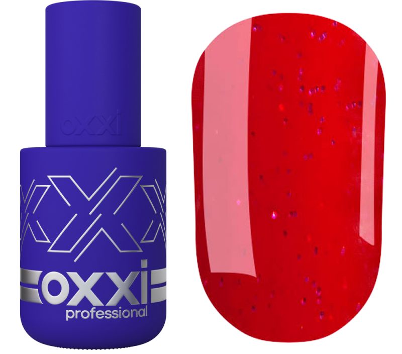OXXI Gel nail polish No. 006 (dark red with micro-shine), 10 ml