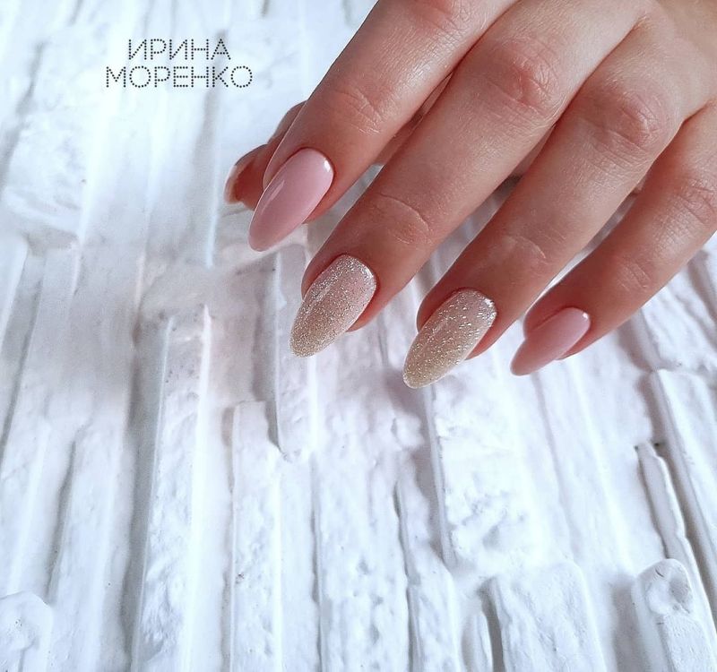 Kira Nails gel varnish No. 162 (gold with silver sparkles, enamel), 6 ml