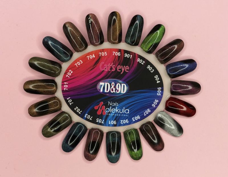 Molekula 9D Cats eye gel varnish No. 904 (blue, magnetic), 6 ml