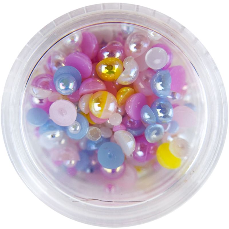 Decor for nails pearls, halves Kolyorova No. 2, 2.5 g, Mix, (in container)