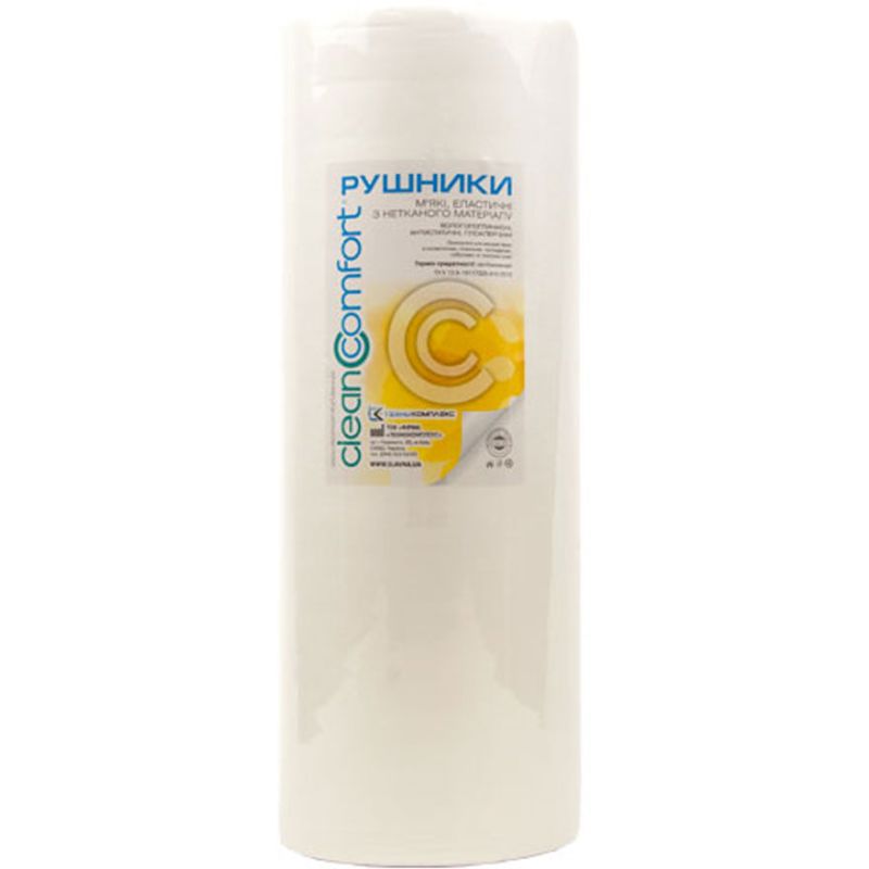 Clean Comfort Полотенца со спанлейса, 40х70 см, гладкие (100 шт/рул)