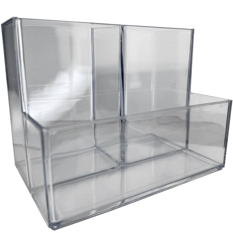 Stand for nail files and brushes on 3 sections (transparent)