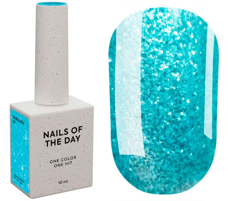 Nails Of The Day Гель-лак для нігтів Paradise 07 (бірюзовий неон), 10 мл